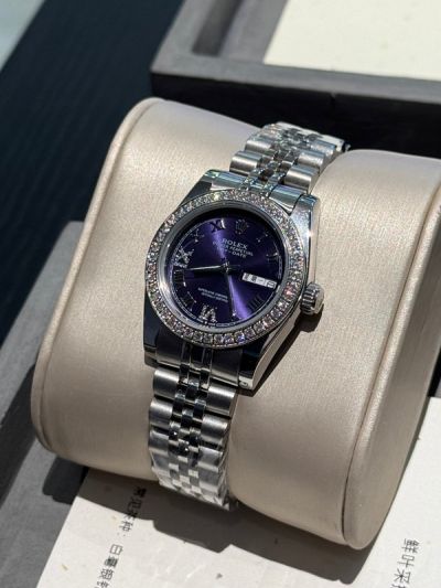 Rolex Daydate 316LSteel 31mm Imported Movement Women Silver Bezel Watch